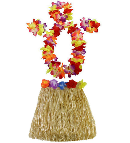 1 Set 40cm Kids Party Hawaii Dress Hula Grass Skirt - Double Layer Thickened Hawaii?Skirt for Luau Party Decorations Supplies