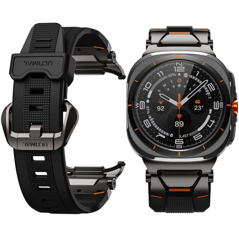 ULTIMAL Watch Band for Samsung Galaxy Watch Ultra 47mm(2024) Compatible with Samsung Watch Strap Bands for Men Sport Bands for Watch Rugged Premium TPU & Metal (Black+Black)