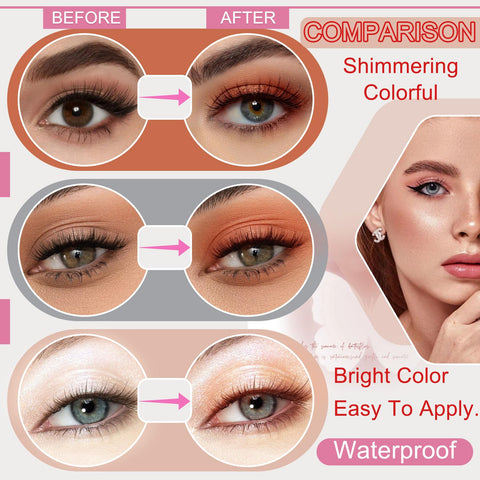 XiaoTu 8PCS Liquid Glitter Eyeshadow Set,Highly Pigmented Glitter Eyeshadow,Shiny Colorful Long Lasting Waterproof Glitter Liquid Eye Shadow,Quick Drying,Mini Cute Shimmer Eyeshadow Makeup Set