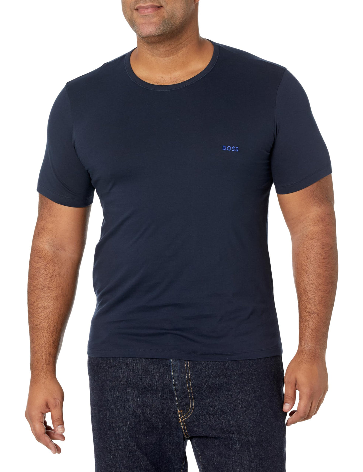 BOSS T Shirt Slate Blue, Deep Black, Blank White Mens Cotton T Shirt Cotton
