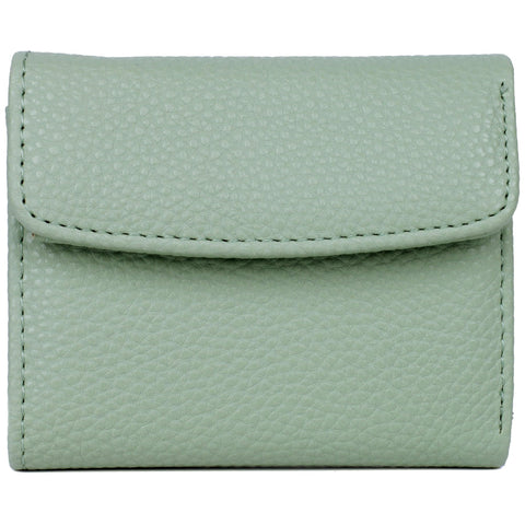 Julia Buxton USA Women's Stylish and Colorful Mini Trifold Wallet, Sage