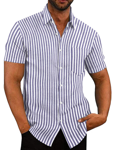 COOFANDY Men's Western Casual Shirt Button Up Basic Solid Linen Business Shirts
