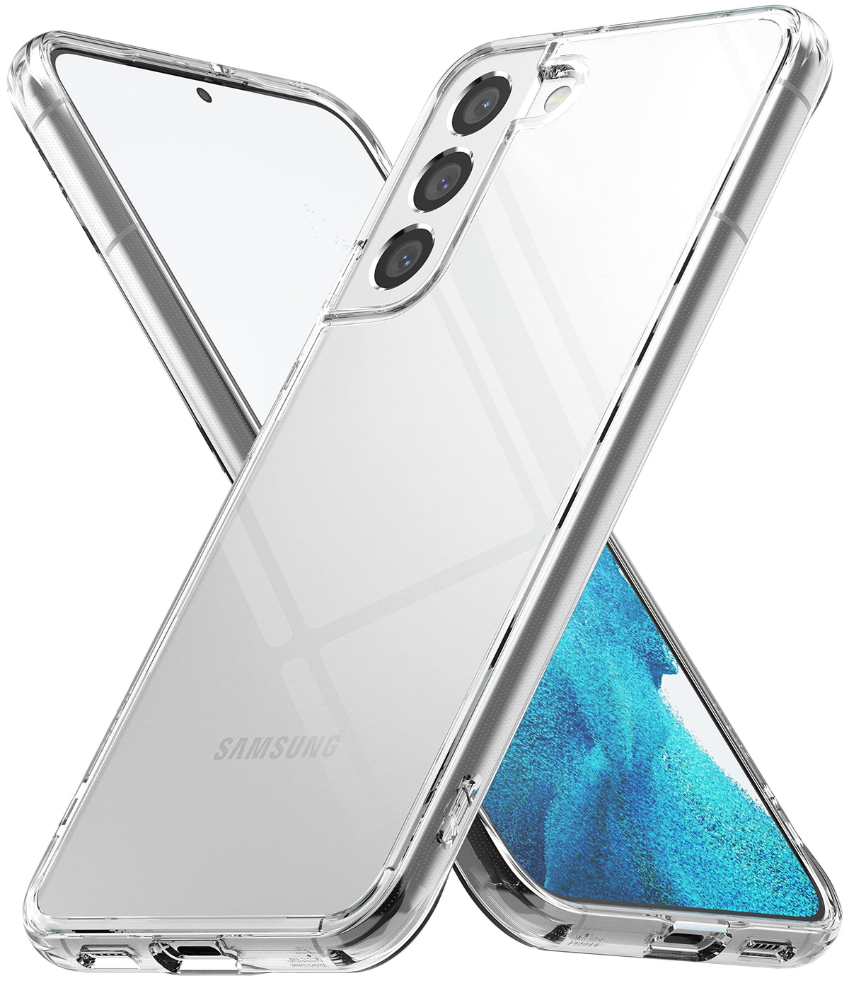 Ringke Fusion Compatible with Samsung Galaxy S22 5G Case (2022), Clear Anti-Yellowing Hard Back with Shockproof Protective Bumper Phone Cover for S22 6.1-Inch - Clear