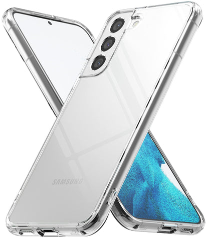 Ringke Fusion Compatible with Samsung Galaxy S22 5G Case (2022), Clear Anti-Yellowing Hard Back with Shockproof Protective Bumper Phone Cover for S22 6.1-Inch - Clear