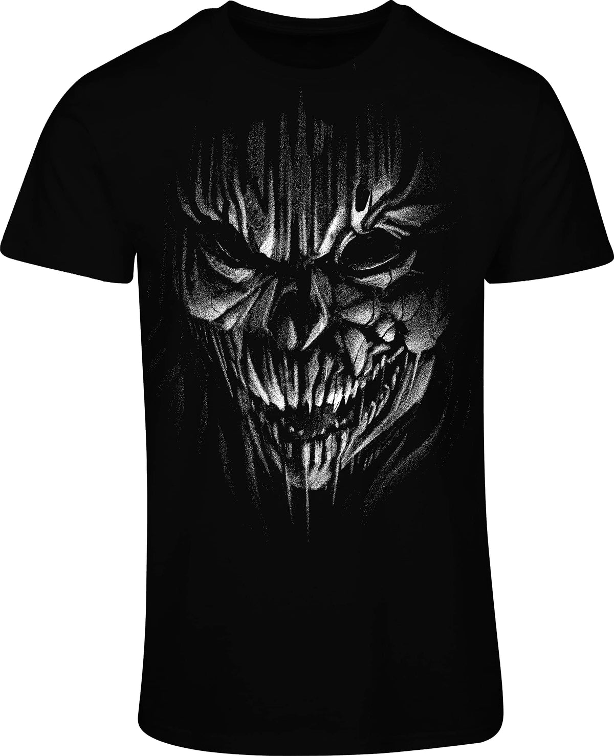 Men's Skull Shirt - Demon Skull - Horror T-Shirt Men - Skull T-Shirt - Halloween Skull Death Metal Biker Gothic, black, M