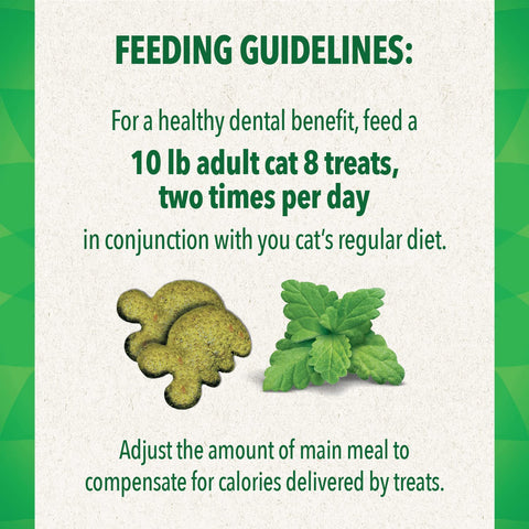 Greenies Feline Adult Natural Dental Care Cat Treats, Catnip Flavor, 21 oz. Tub