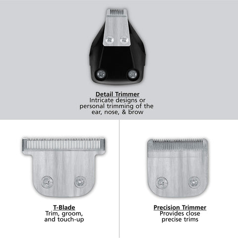 Wahl PowerPro Corded Detailer Trimmer Kit for Mens Grooming - for Beard, Mustache, Stubble, Ear, Nose, & Body Grooming - Model 9686