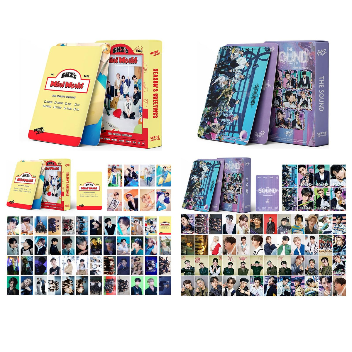 2Pack/110PCS StrayKids Photocard,StrayKids Lomo Cards Greeting Cards Gift for Fan Collection (Yellow)