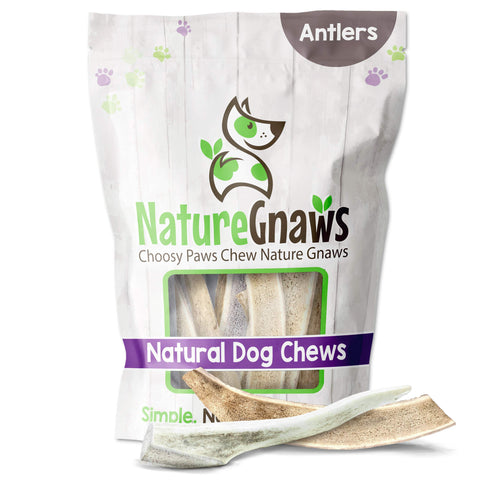 Nature Gnaws Deer Antlers for Small Dogs - Premium Natural USA Antler - Long Lasting Dog Chews for Aggressive Chewers - Mix of Split and Whole - 4-7 Inch