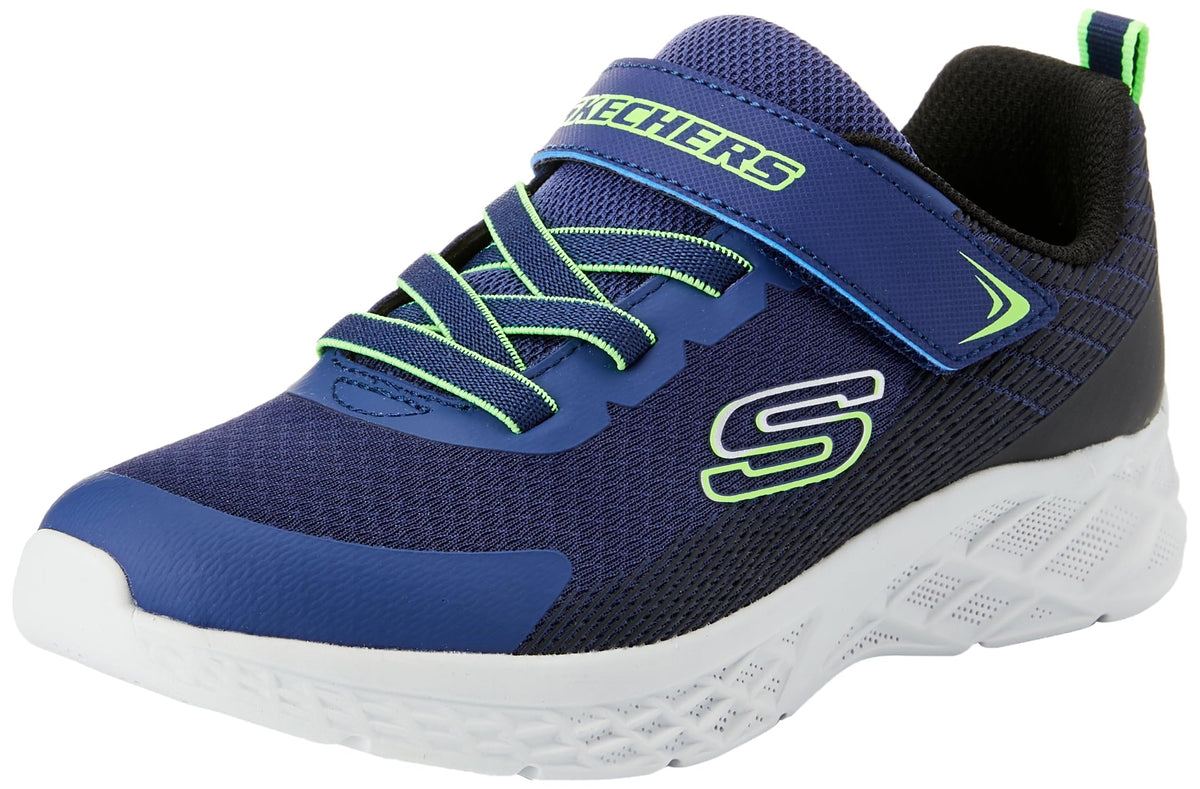 Skechers Kids Microspec Ii-zovrix Sneaker, Navy Blue/Lime, 4.5 US Unisex Big Kid