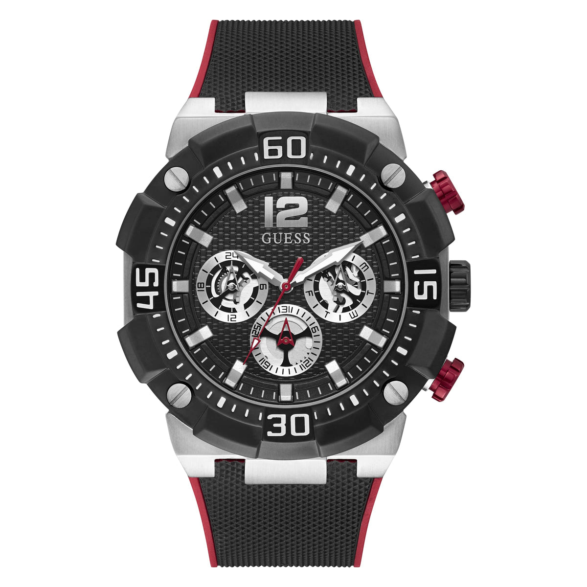 GUESS Men Analog Quartz Watch with Silicone Strap GW0264G1