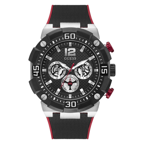 GUESS Men Analog Quartz Watch with Silicone Strap GW0264G1