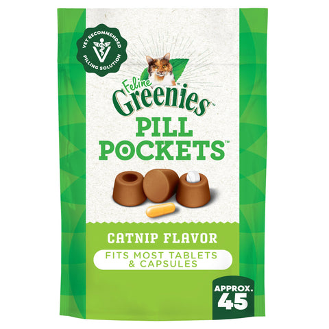 Greenies Feline Pill Pockets Catnip Flavor For Tablets & Capsules 45-Count