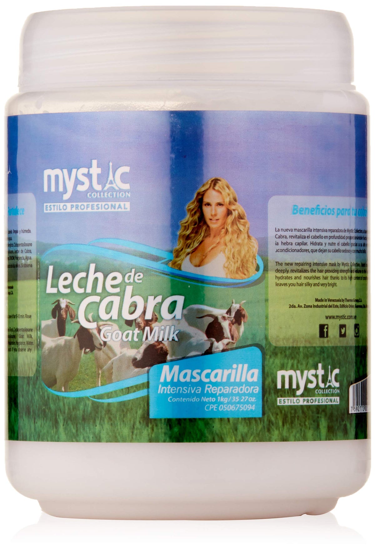 Kleravitex Goat Milk Treatment Mask for Dry, Damaged Hair - 35oz - Deep Conditioning, Nourishing & Hydrating, Promotes Growth, Intensive Repair System in Ampoules for Fragile, Split Ends