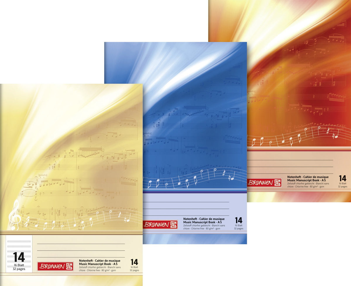 Brunnen - Music 1046330 Book A5 Landscape 16 Sheets Line Style 14)