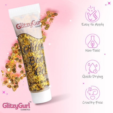 Holographic Glitter Face and Body Gel 8 Pack Cosmetic Glitter, Body Glitter, Hair Glitter, Festival Gel