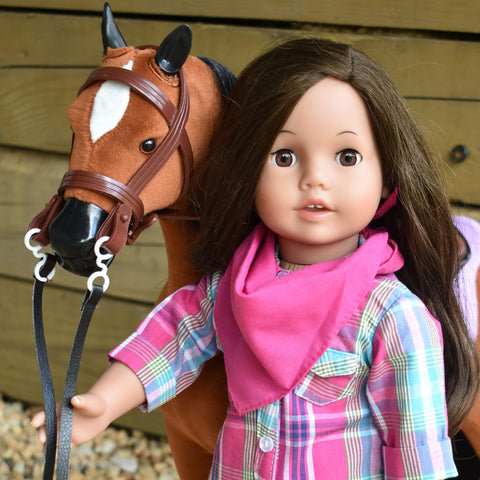 Sophia's 18" Doll 5 pc. Brown Horse and Riding Set with Saddle, Bridle, Blanket and Brush