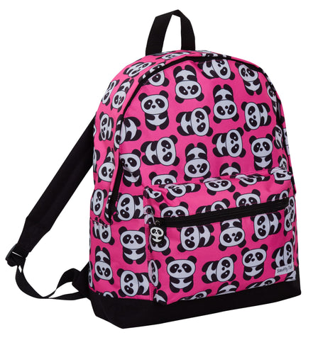 ScruffyTed Panda Girls Backpack For Kids Large Capacity Travel Rucksack College School Bag, Pink