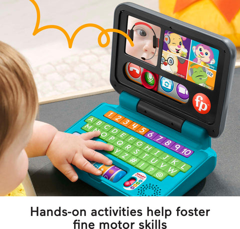 Fisher-Price Laugh & Learn Baby to Toddler Toy LetÃƒÆ’Ã†â€™Ãƒâ€šÃ‚Â¢ÃƒÆ’Ã‚Â¢ÃƒÂ¢Ã¢â€šÂ¬Ã…Â¡Ãƒâ€šÃ‚Â¬ÃƒÆ’Ã‚Â¢ÃƒÂ¢Ã¢â€šÂ¬Ã…Â¾Ãƒâ€šÃ‚Â¢s Connect Laptop Pretend Computer with Smart Stages for Ages 6+ Months