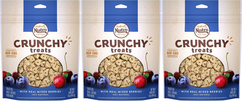 Nutro 3 Pack of Crunchy Dog Treats with Real Mixed Berries, 16 Ounces Each, Non-GMO