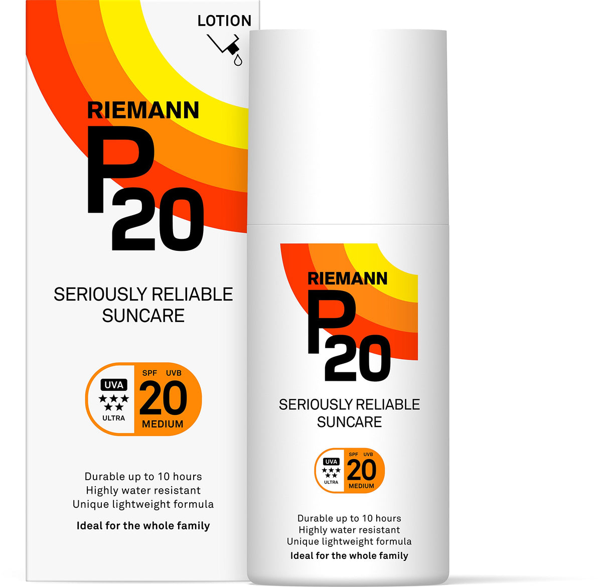 (2 Pack) - Riemann - P20 Suncream SPF20 | 200ml | 2 PACK BUNDLE