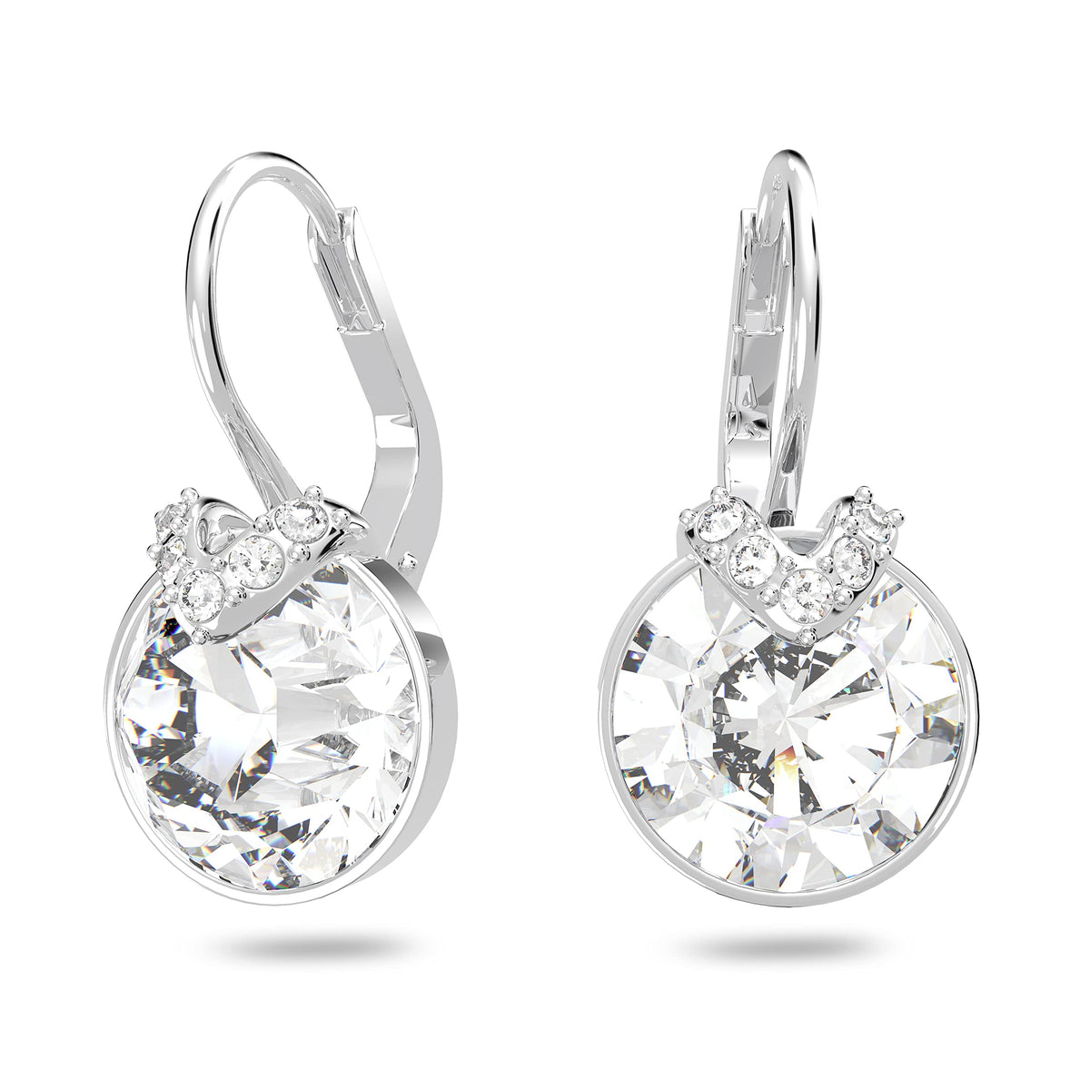 Swarovski Bella Drop Pierced Earrings, with Clear Crystals, Rhodium Plated Setting and Clear Crystal PavÃ©, a Part of the Bella Collection