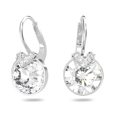 Swarovski Bella Drop Pierced Earrings, with Clear Crystals, Rhodium Plated Setting and Clear Crystal PavÃ©, a Part of the Bella Collection