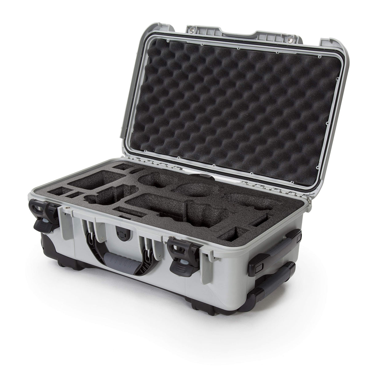 Nanuk 935 Waterproof Carry-On Hard Case with Custom Foam Insert for Sony a7R Size Camera w/Wheels - Silver