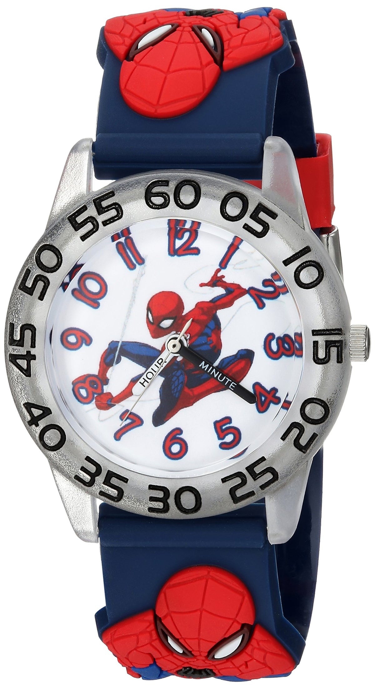 Marvel Spider-Man Kids' Plastic Time Teacher Analog Quartz 3D Strap Watch