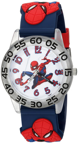 Marvel Spider-Man Kids' Plastic Time Teacher Analog Quartz 3D Strap Watch