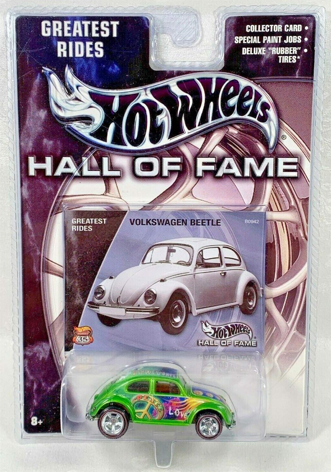 Mattel Hot Wheels 2002 Hall Of Fame Greatest Rides 1:64 Scale 35th Anniversary Green Volkswagen Beetle Die Cast Car