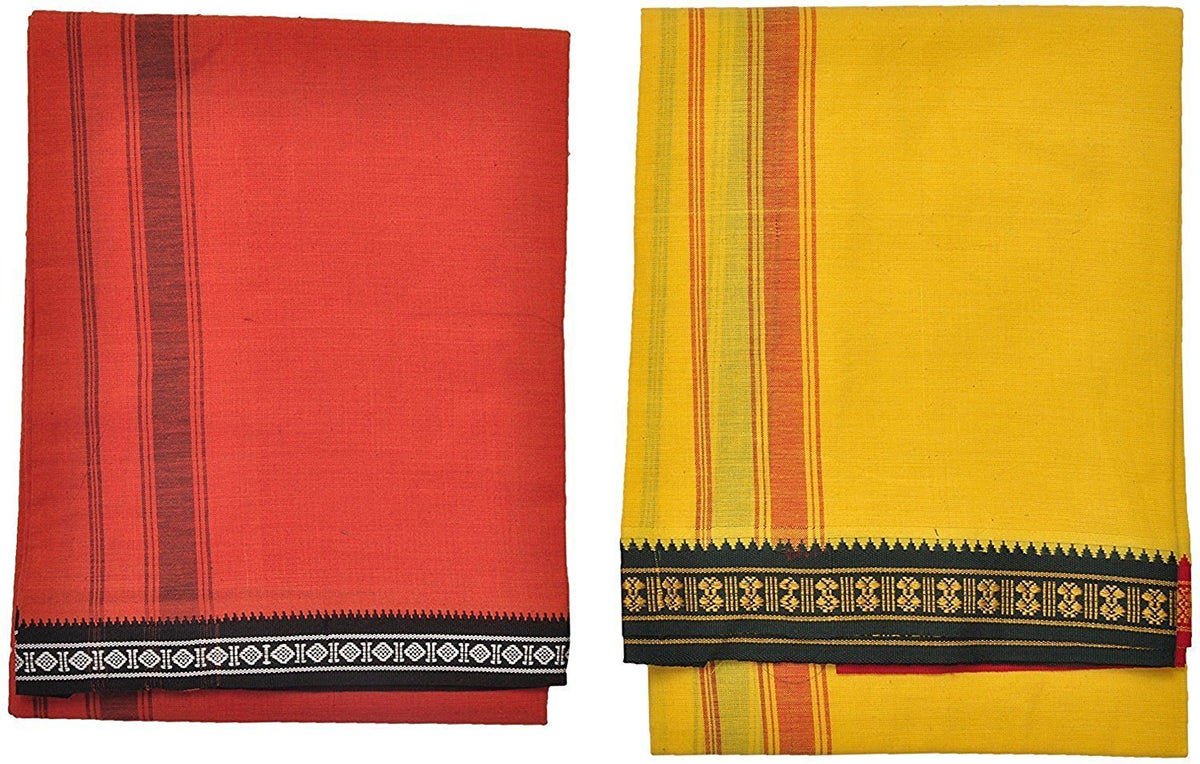 Color Dhoti 1.8 Meter, Pure cotton,2 Piece pack