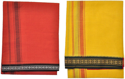 Color Dhoti 1.8 Meter, Pure cotton,2 Piece pack