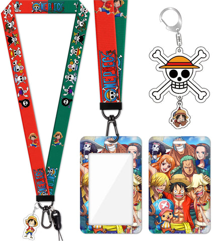Neck Lanyard with ID Badge Holder for Keys Cute Anime Cartoon Skull Key Chain Card Lanyards for Women Men Guys Girl Boys Kids Teachers The Office Keychains GS305