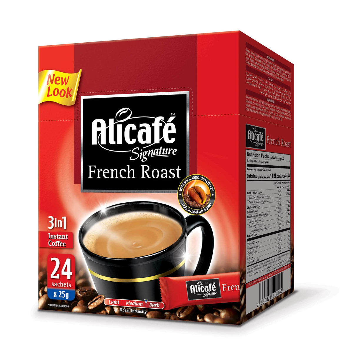 Alicafe Signature French Roast - Premium Gourmet Instant Coffee - Medium Dark Roast - 24 Sachets