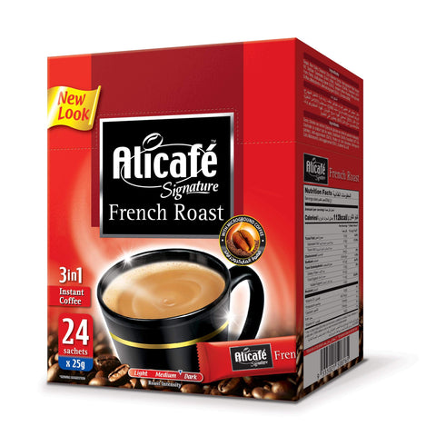 Alicafe Signature French Roast - Premium Gourmet Instant Coffee - Medium Dark Roast - 24 Sachets
