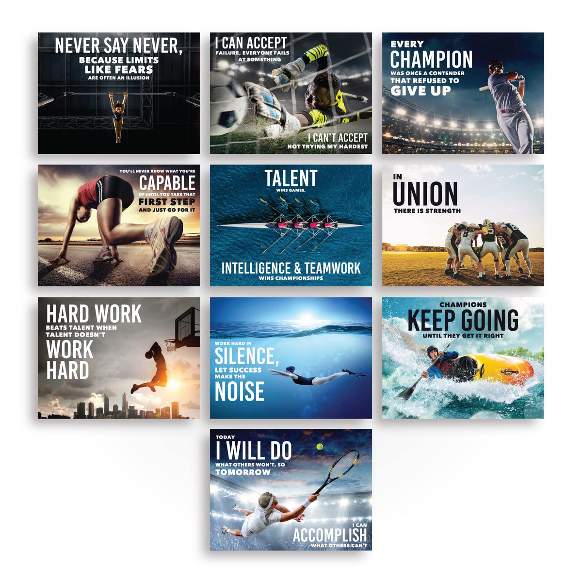 Sproutbrite Classroom Decorations - Sports High School Motivational Posters - Educational Inspirational Growth Mindset for Teacher and Students