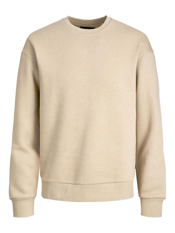 Jack & Jones Men's Jjestar Basic Crew Neck Sweatshirt, Crockery, M UK