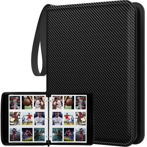 Trading Card Binder with Sleeves, 9 Pocket Trading Card Binder Premium 720 Double Sided Pocket PU Card Collection Binder, Collectible Card Albums Card Folder for MTG, TCG, Sports Cards, Game Cards