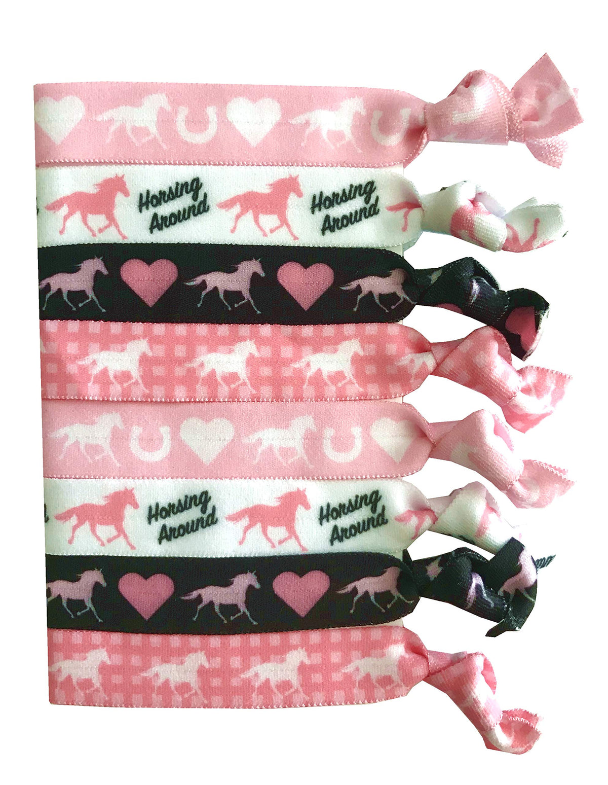 8 Piece Horse Spirit Hair Accessories, Horse Hair Spirit Ties, Cowgirl Hair Ties, For Equestrian Gifts, Riding Free, No Crease Horse Hair Elastics Gifts
