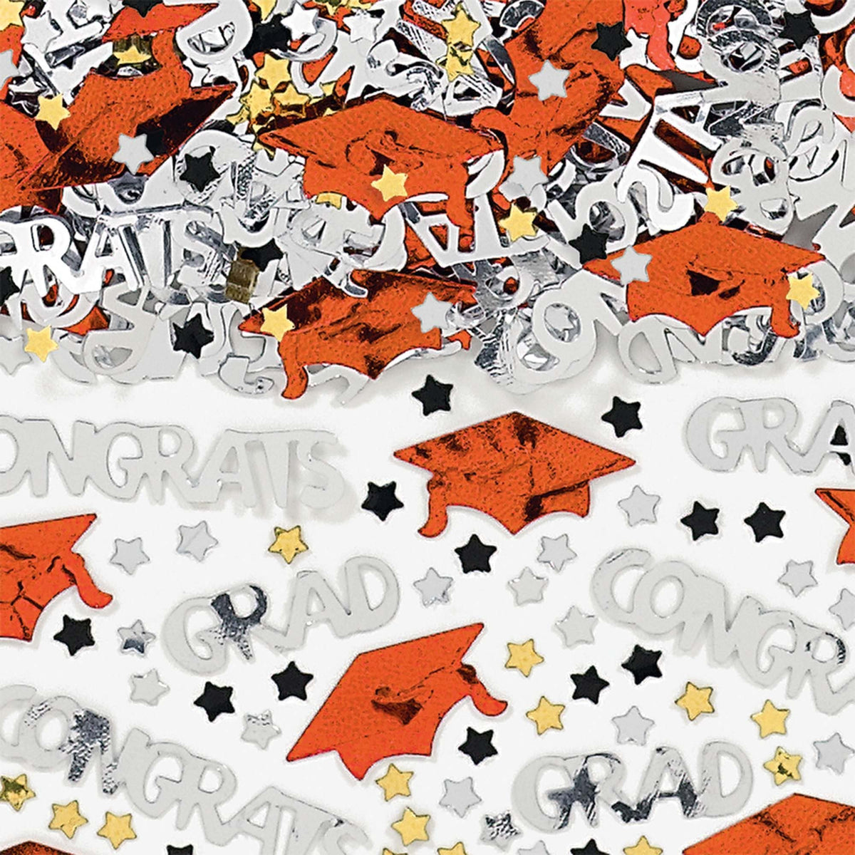 Amscan Embossed Metallic Confetti, 2.5 Oz, Orange