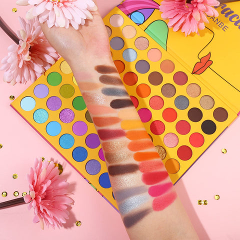 UCANBE Shimmer Matte Eyeshadow Palette, Abstraction Make Up Pallet 72 Colors Stunning Rainbow Eye Shadow Palletes Makeup High Pigmented Blendable Women Beauty Kit (03)