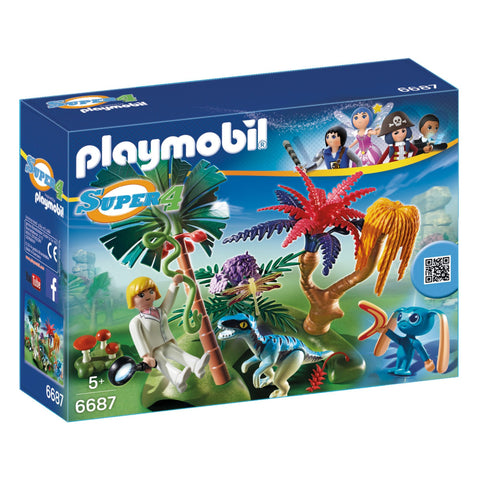 Playmobil Super 4 Lost Island with Alien and Raptor Building Kit