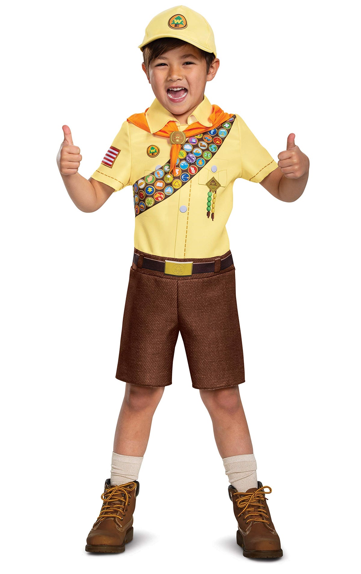 Disguise Russell from Up Costume, Disney Pixar Movie Inspired Character Outfit for Kids, Classic Child Size Small (4-6) Brown (106959L)