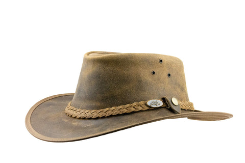 Black Jungle Bulat Leather hat Western hat Cowboy hat Australien hat (Tan, S)