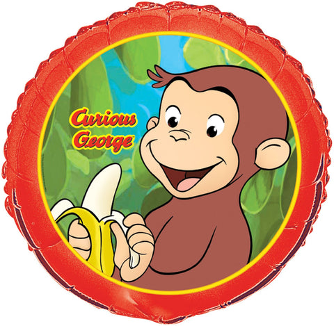 Unique Curios George Foil Balloon - 18", Round, 1 Pc