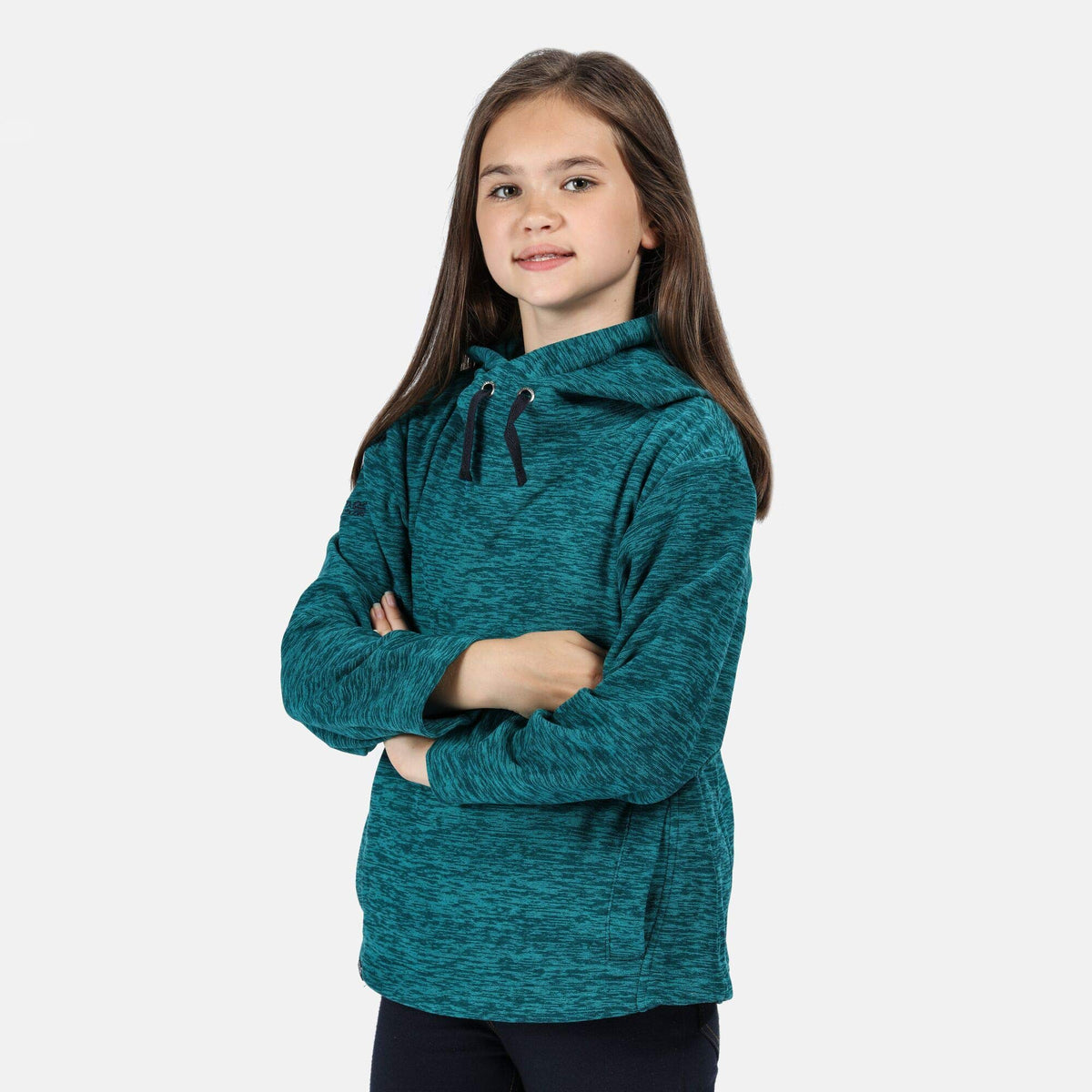 Regatta Kacie Overhead Cowl Neck Hooded Fleece - Deep Teal, 3-4