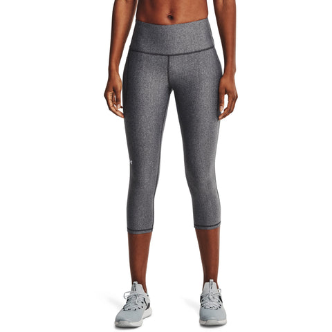 Under Armour Womens HG Armour Hi Capri NS, Charcoal Light Heather (019)/White , X-Small