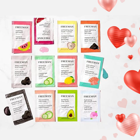 FREEMAN Face Mask Gift Set, Valentine's Day Gift, Limited Edition 12 Days of Glow Facial Mask Kit, Beauty Skincare Facial Treatment Face Masks, Trial Size 12 Piece Set for Wife, Girlfriend, Daughter