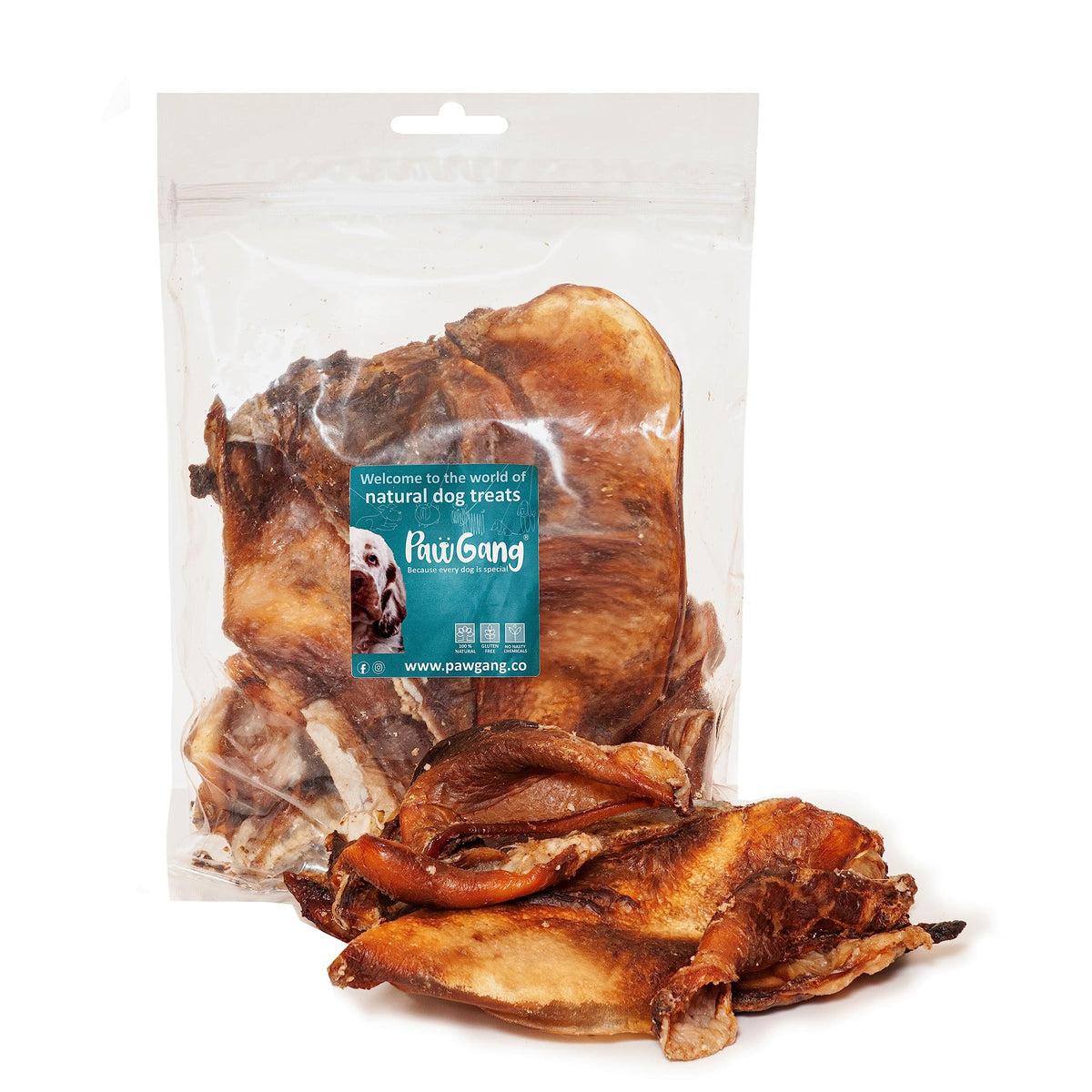 PawGang - Beef Cartilage (Moon Bone) 500g - 100% Natural EU Sourced Treats for Dogs Puppies Young Adult Old Small Large - Air Dried Chews Snacks - Healthy Hypoallergenic - Grain Free - BARF Raw
